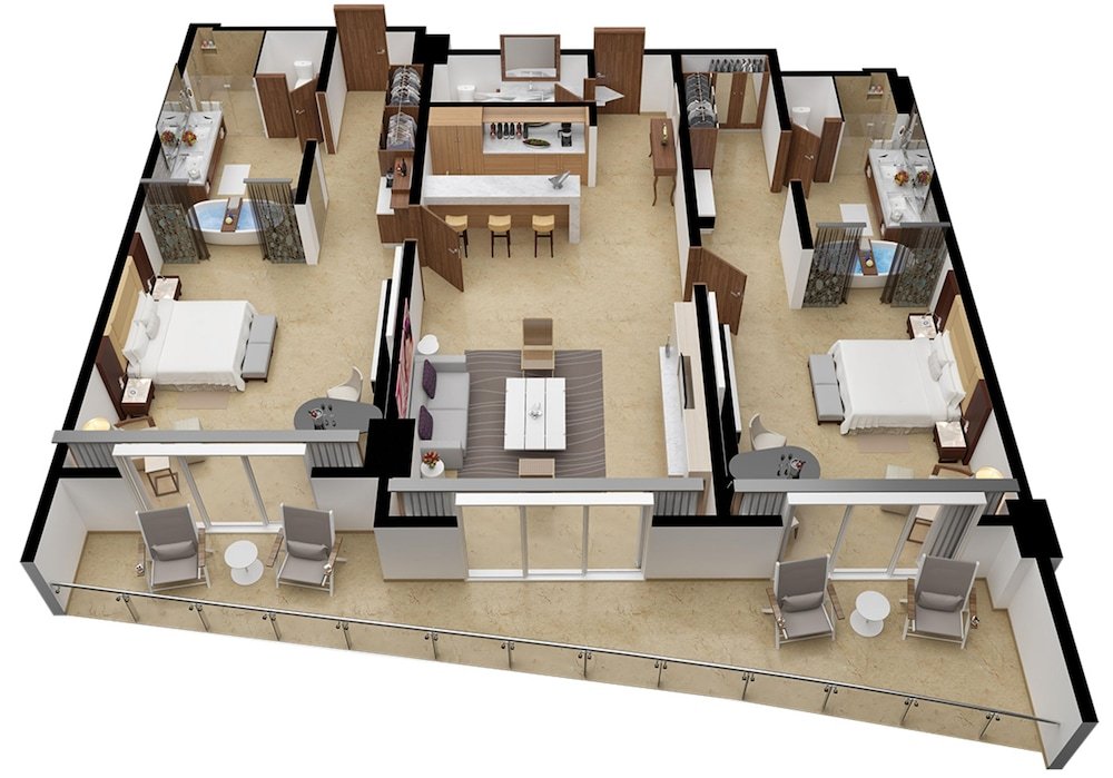 Suite Presidencial Royale de Dos Dormitorios con Vista al Mar — 7